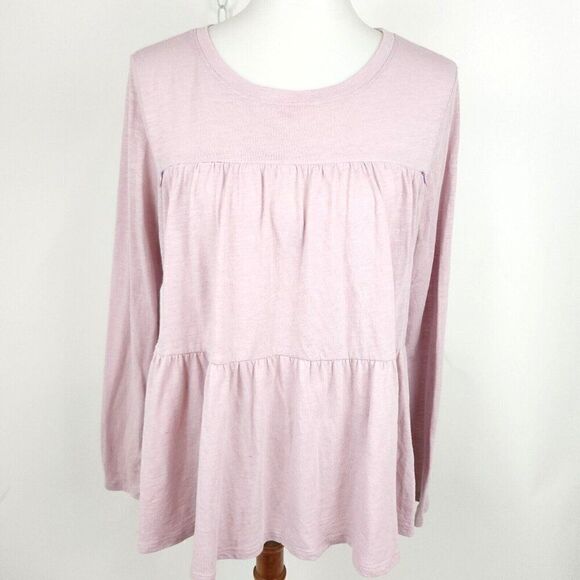 Jessica Simpson Lavender Long Sleeve Knit Tiered Swing Nursing Top size M - Picture 1 of 6